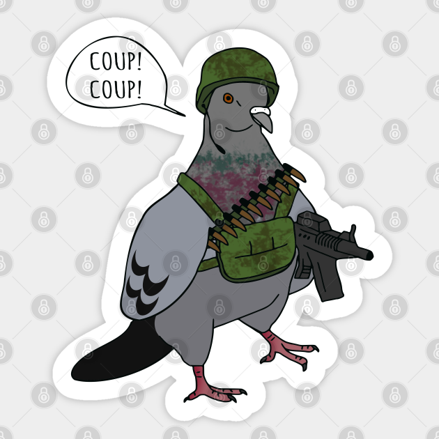 Coup! coup! - funny pigeon doodle - Birb Memes - Sticker | TeePublic Coup! coup! - funny pigeon doodle - Birb Memes - Sticker | TeePublic