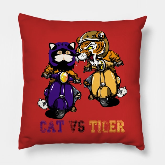 Cat Vs Tiger Pillow by care store