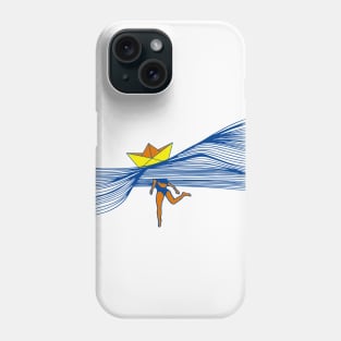 swimm boat on my head Phone Case