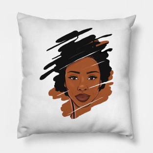 Afro Girl Magic, Melanin, Afro woman, All Chocolate, Black and Beautiful, Tribe. Pillow