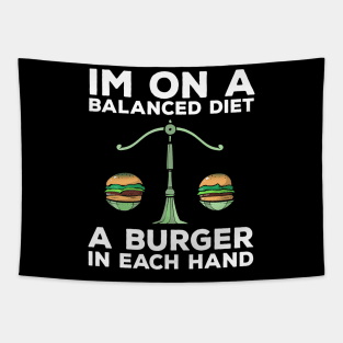 Funny Diet Burger Meme Weightloss Gym Workout Fitness Gift Tapestry