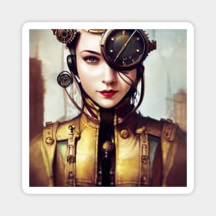 Clockwork Steampunk Woman Magnet