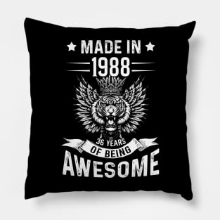 Made In 1988 36 Years Of Being Awesome Birthday Pillow