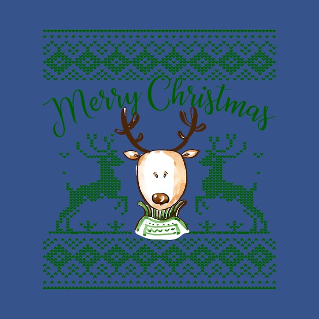 Ugly Sweater Style Reindeer Print by letnothingstopyou