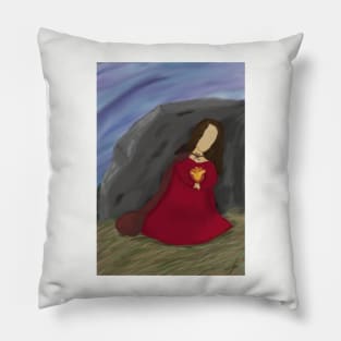 Lady with a magic flower Pillow