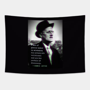 James Joyce portrait and quote: A man of genius makes no mistakes... Tapestry