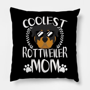 Glasses Coolest Rottweiler Dog Mom Pillow