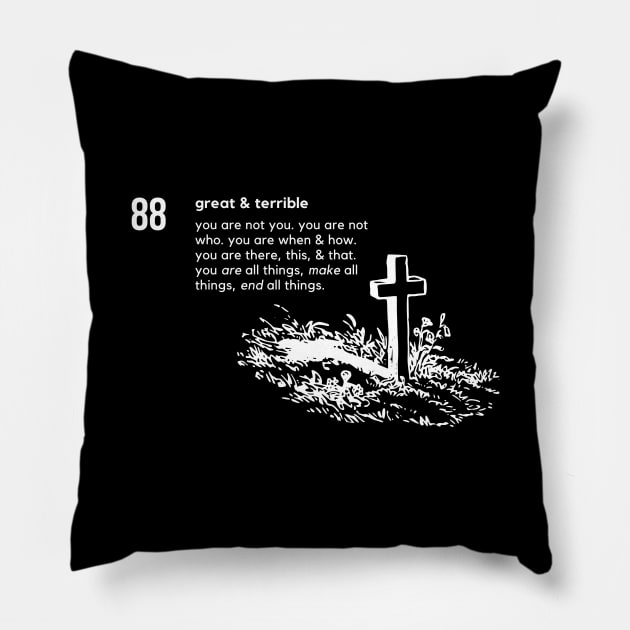 END ALL THINGS (Dark) Pillow by A. R. OLIVIERI