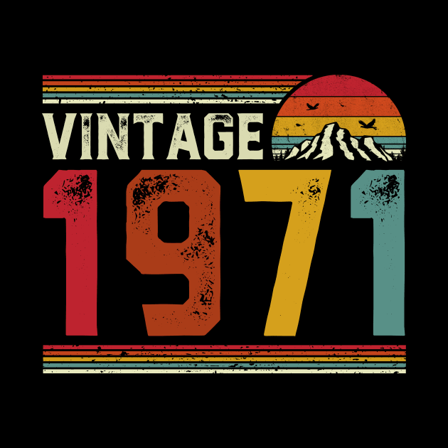 Vintage 1971 Birthday Gift Retro Style by Foatui