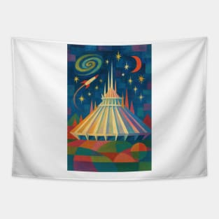 Space Mountain - Mary Blair Style Tapestry