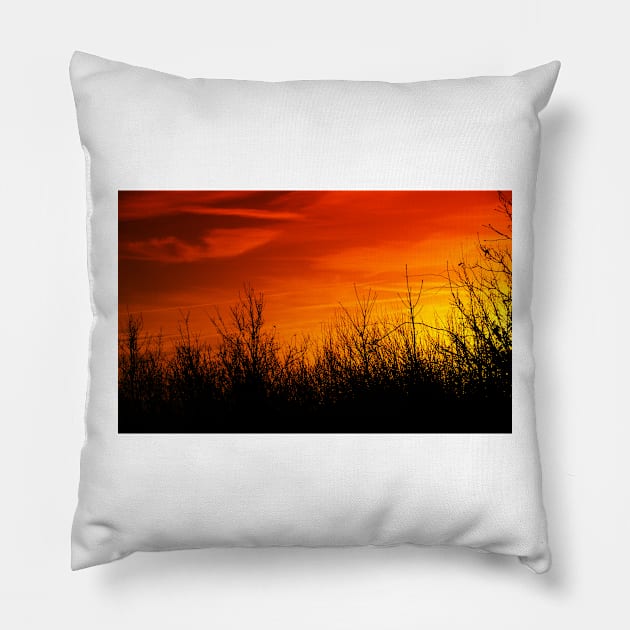 December Sunset Pillow by bywhacky