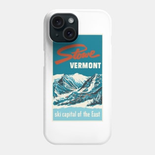 Ski Stowe Vermont, Vintage Poster Phone Case