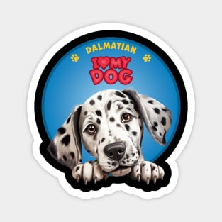 I Love my dog Dalmatian Magnet