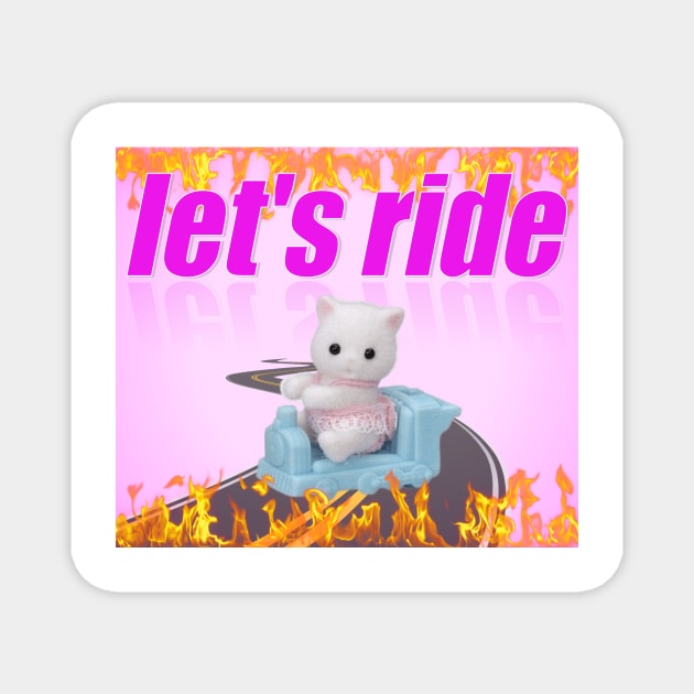 Let's Ride Charli XCX Calico Critters Cat 2 Magnet by ellanely