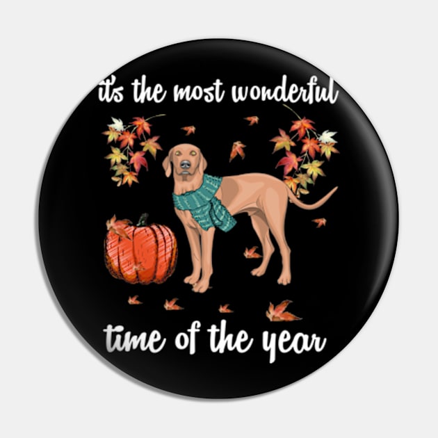 Vizsla Dog Autumn Fall Most Wonderful Time Maple Gift Pin by AstridLdenOs