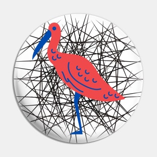 Pink bird on the nest Pin