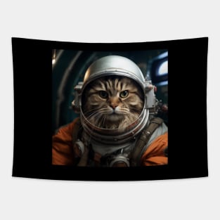 Astronaut Cat in Space - Siberian Forest Cat Tapestry