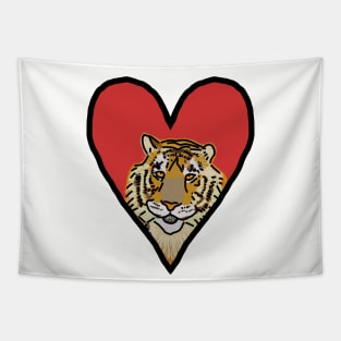 My Tiger Love on Valentines Day Graphic Tapestry