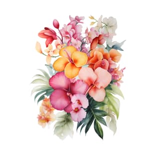 Tropical Paradise Watercolor flowers Vol.09 T-Shirt