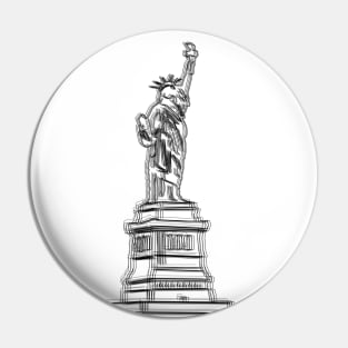 Statue Of Liberty Minimalist Illustration Pin