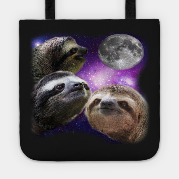 Sloth Shirt Three Wolves Moon Parody Meme Shirt Three Wolf Moon Tote Teepublic