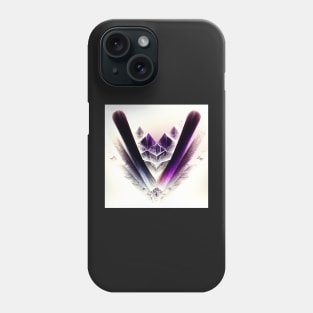 white and violet ice crystal 2 Phone Case