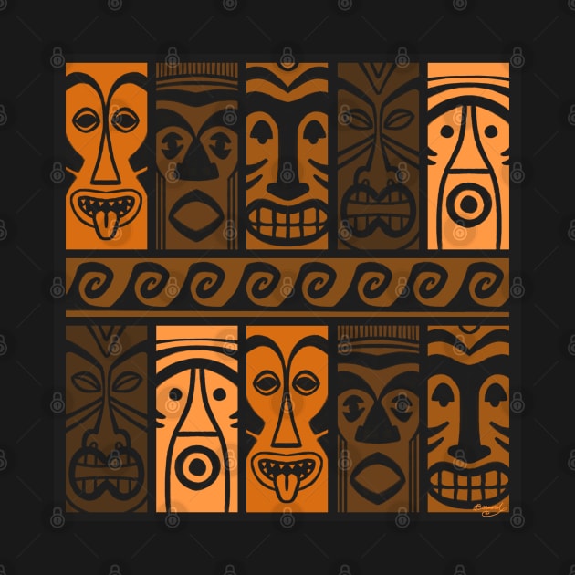 Sunset Orange Tikis! by ErinKantBarnard