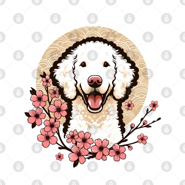 Curly-Coated Retriever Welcomes Spring with Cherry Blossoms by ArtRUs