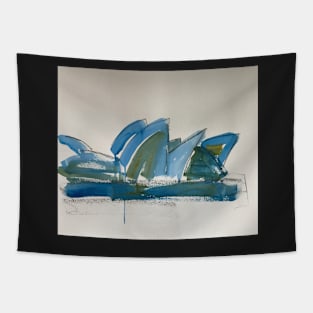 Abstract painting Sydney Opera House, by Geoff Hargraves Tapestry