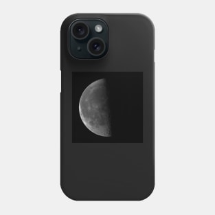 Last quarter Moon on black sky background Phone Case