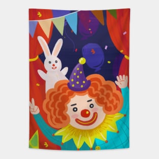 Cool Magic Clown Art Tapestry