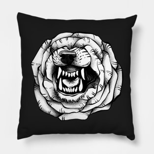 Wolf growl rose Pillow