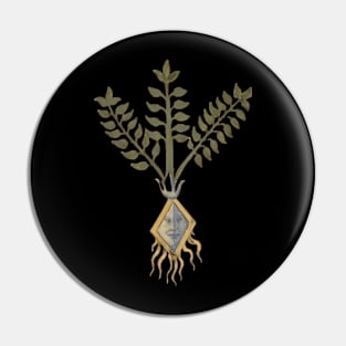 Human Roots Herbal Medieval Plant Lover Romantic Spiritual Art Pin