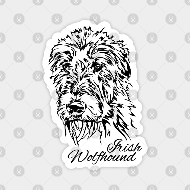 Proud Irish Wolfhound dog portrait Magnet by wilsigns