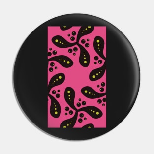 Black flowerlike pattern on a pink background Pin