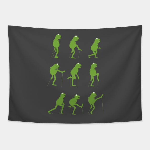 Ministry of Silly Frog Walks Tapestry by vincentcarrozza