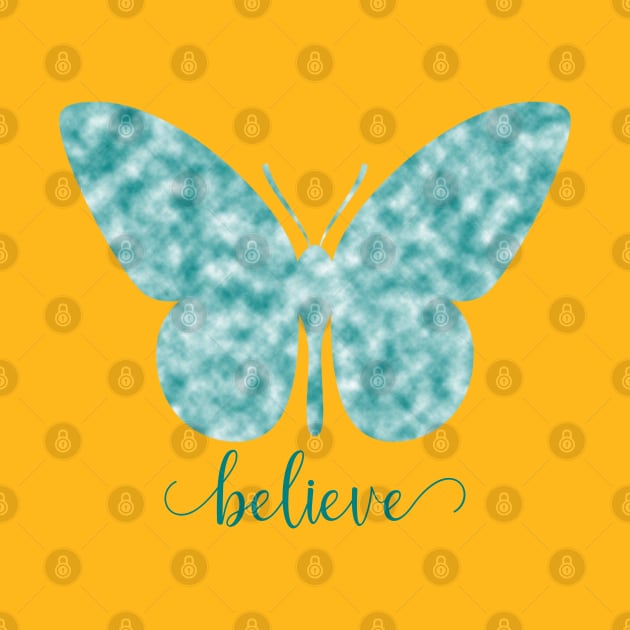 Believe Blue Butterfly by Heartsake