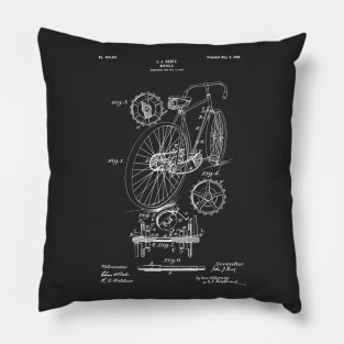 Vintage Bicycle - 1899 Patent Drawing - Ppng Pillow