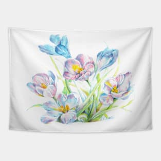 Blue flowered saffron crocus Tapestry