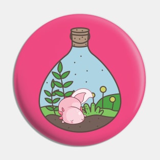 Cute Sleeping Axolotl In Terrarium Pin