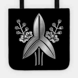 Fukushima Clan Kamon Silver Chrome Tote