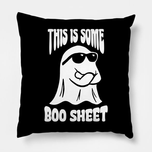 This Is Some Boo Sheet Funny Halloween Pillow by devilcat.art