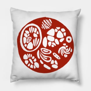 red mutated cell Pillow