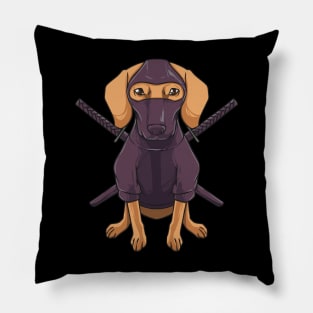 Dachshund Ninja Dog Cute Gift for Wiener Doxie Lovers Pillow