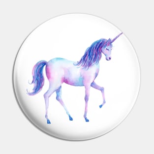 Purple Unicorn In Watercolour Pin