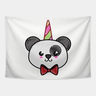 Cartoon Panda Unicorn Tapestry