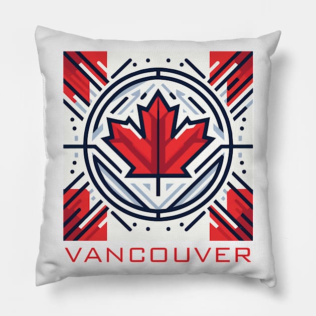 Vancouver BC Canada Flag Pillow by Heartsake