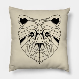 GRIZZLY Bear black line art Pillow