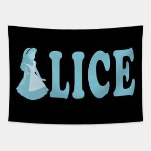 we are alice in blue Tapestry