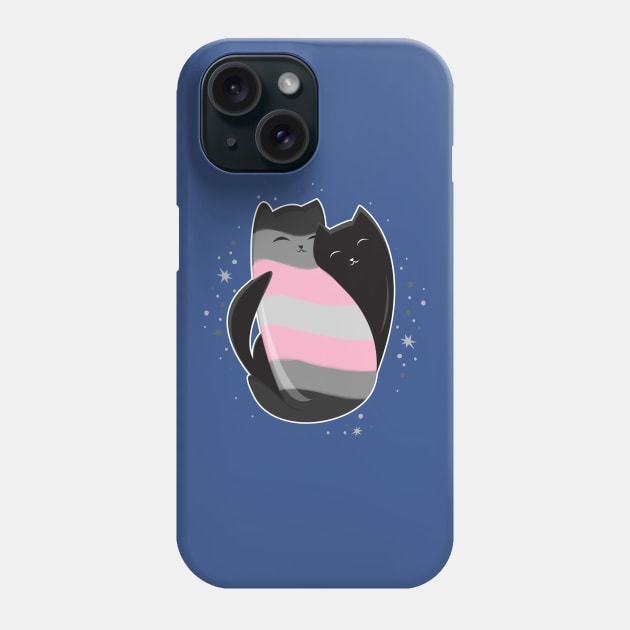 Demigirl Cat LGBT Pride Flag Phone Case by Psitta